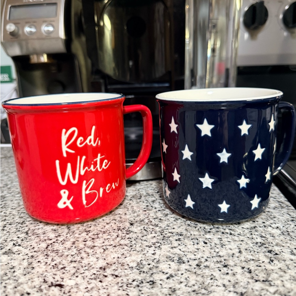 Red White & Brew Coffee Mug Set